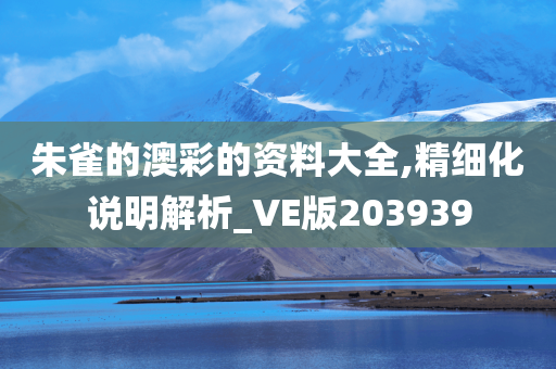朱雀的澳彩的资料大全,精细化说明解析_VE版203939