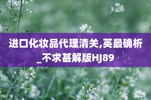 进口化妆品代理清关,英最确析_不求甚解版HJ89