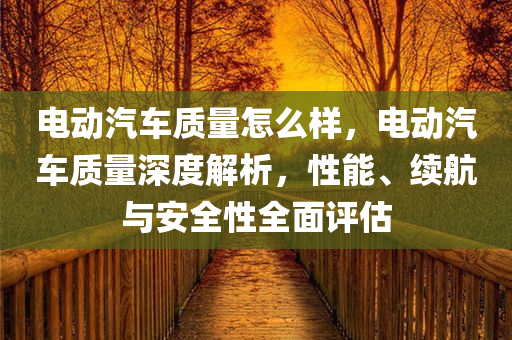 电动汽车质量怎么样，电动汽车质量深度解析，性能、续航与安全性全面评估