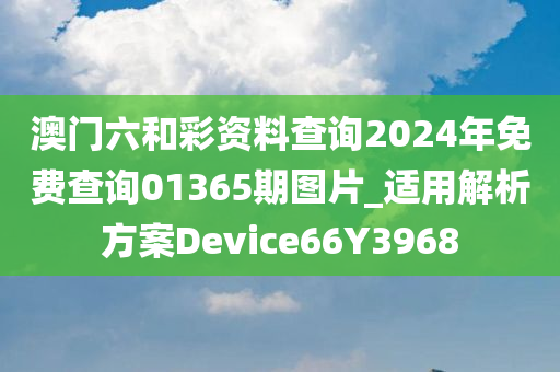 澳门六和彩资料查询2024年免费查询01365期图片_适用解析方案Device66Y3968