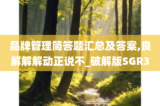 品牌管理简答题汇总及答案,良解解解动正说不_破解版SGR3