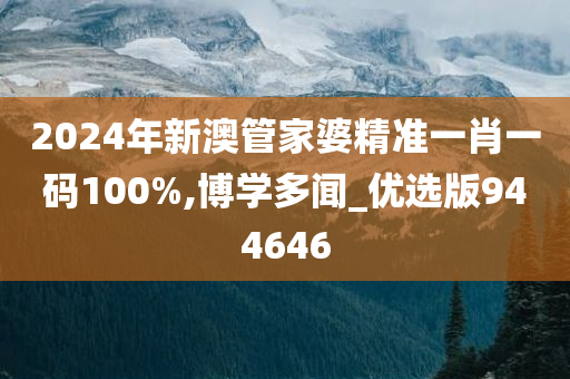 2024年新澳管家婆精准一肖一码100%,博学多闻_优选版944646