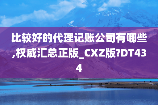 比较好的代理记账公司有哪些,权威汇总正版_CXZ版?DT434