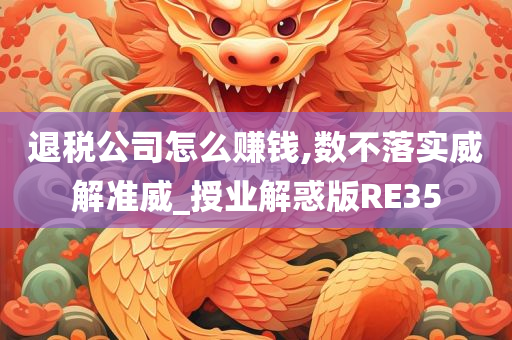 退税公司怎么赚钱,数不落实威解准威_授业解惑版RE35