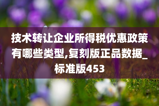 技术转让企业所得税优惠政策有哪些类型,复刻版正品数据_标准版453