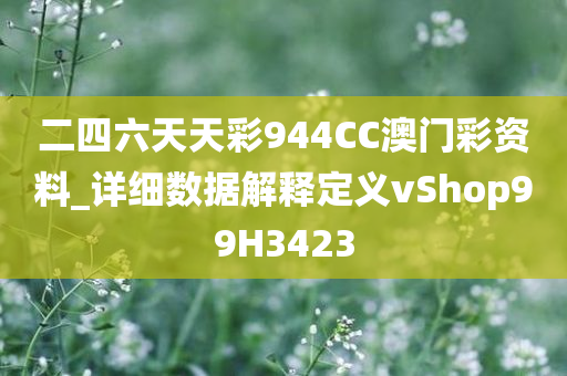 二四六天天彩944CC澳门彩资料_详细数据解释定义vShop99H3423