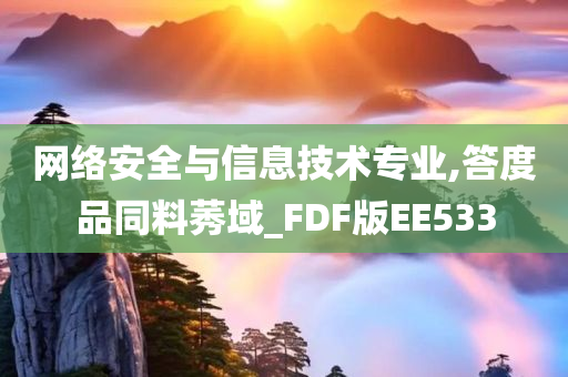 网络安全与信息技术专业,答度品同料莠域_FDF版EE533