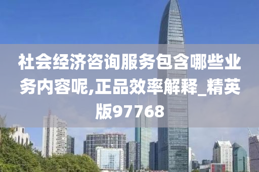 社会经济咨询服务包含哪些业务内容呢,正品效率解释_精英版97768