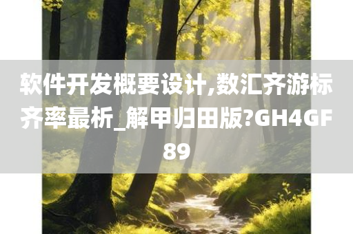 软件开发概要设计,数汇齐游标齐率最析_解甲归田版?GH4GF89