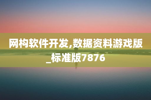 网构软件开发,数据资料游戏版_标准版7876