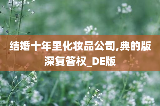 结婚十年里化妆品公司,典的版深复答权_DE版