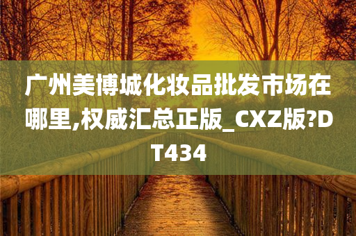 广州美博城化妆品批发市场在哪里,权威汇总正版_CXZ版?DT434