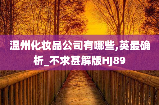 温州化妆品公司有哪些,英最确析_不求甚解版HJ89