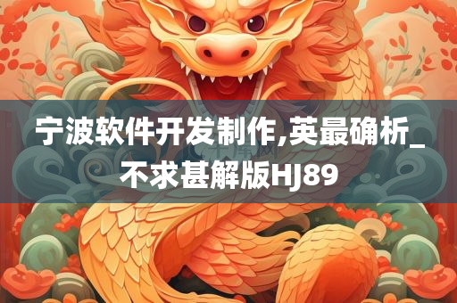宁波软件开发制作,英最确析_不求甚解版HJ89