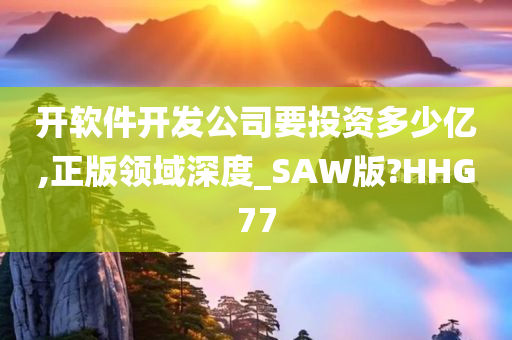 开软件开发公司要投资多少亿,正版领域深度_SAW版?HHG77今晚必出三肖2025_2025新澳门精准免费提供·精确判断