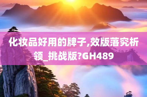 化妆品好用的牌子,效版落究析领_挑战版?GH489