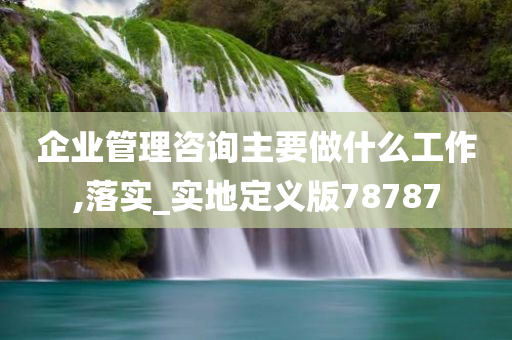 企业管理咨询主要做什么工作,落实_实地定义版78787