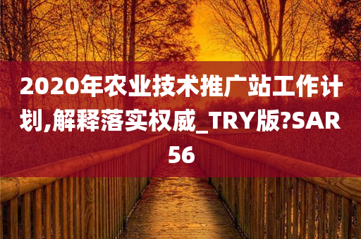 2020年农今晚必出三肖2025_2025新澳门精准免费提供·精确判断业技术推广站工作计划,解释落实权威_TRY版?SAR56