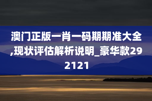 澳门正版一肖一码期期准大全,现状评估解析说明_豪华款292121
