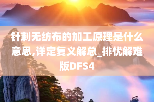 针刺无纺布的加工原理是什么意思,详定复义解总_排忧解难版DFS4