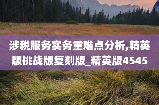 涉税服务实务重难点分析,精英版挑战版复刻版_精英版4545