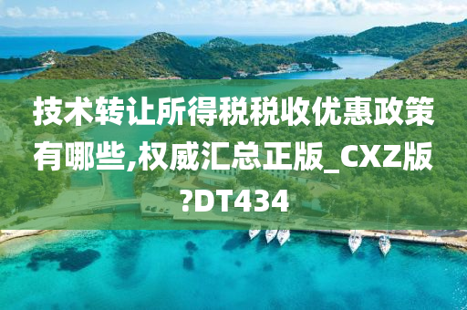 技术转让所得税税收优惠政策有哪些,权威汇总正版_CXZ版?DT434