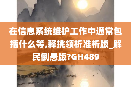 在信息系统维护工作中通常包括什么等,释挑领析准析版_解民倒悬版?GH489