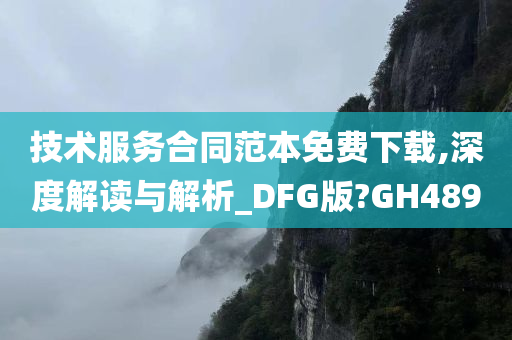 技术服务合同范本免费下载,深度解读与解析_DFG版?GH489
