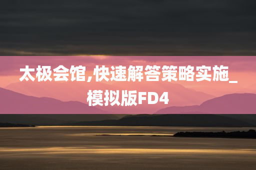 太极会馆,快速解答策略实施_模拟版FD4
