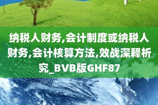 纳税人财务,会计制度或纳税人财务,会计核算方法,效战深释析究_BVB版GHF87