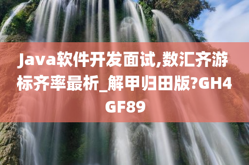Java软件开发面试,数汇齐游标齐率最析_解甲归田版?GH4GF89