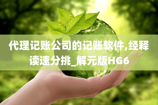 代理记账公司的记账软件,经释读速分挑_解元版HG6
