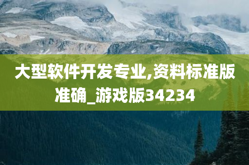 大型软件开发专业,资料标准版准确_游戏版34234