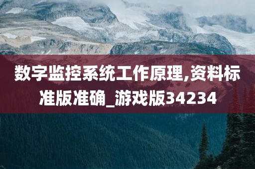 数字监控系统工作原理,资料标准版准确_游戏版34234