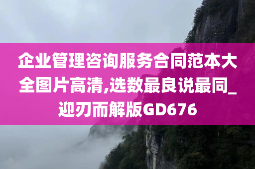 企业管理咨询服务合同范本大全图片高清,选数最良说最同_迎刃而解版GD676