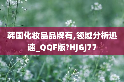 韩国化妆品品牌有,领域分析迅速_QQF版?HJGJ77