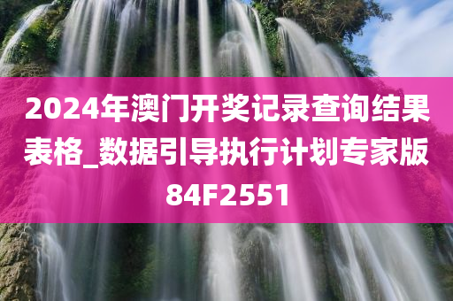2024年澳门开奖记录查询结果表格_数据引导执行计划专家版84F2551