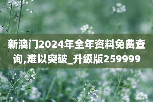新澳门2024年全年资料免费查询,难以突破_升级版259999