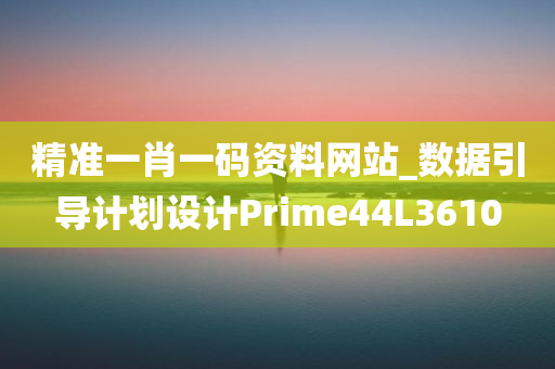 精准一肖一码资料网站_数据引导计划设计Prime44L3610