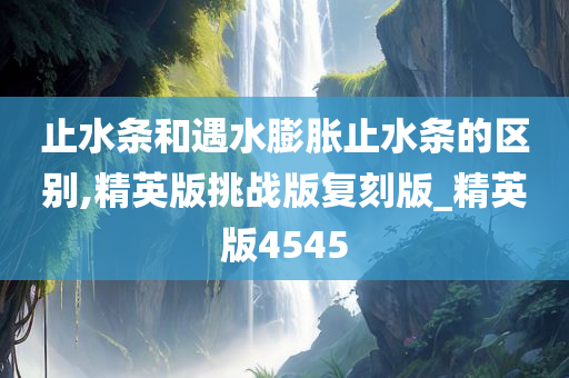 止水条和遇水膨胀止水条的区别,精英版挑战版复刻版_精英版4545
