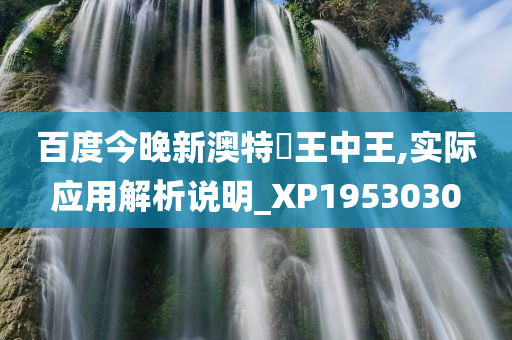 百度今晚新澳特碼王中王,实际应用解析说明_XP1953030
