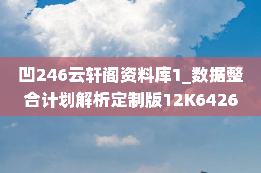 凹246云轩阁资料库1_数据整合计划解析定制版12K6426