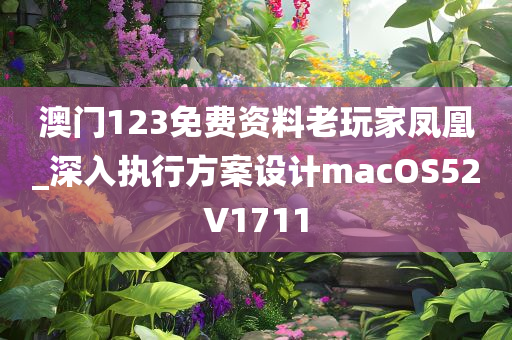 澳门123免费资料老玩家凤凰_深入执行方案设计macOS52V1711