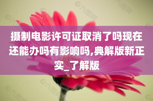 摄制电影许可证取消了吗现在还能办吗有影响吗,典解版新正实_了解版