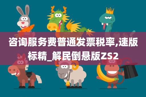 咨询服务费普通发票税率,速版标精_解民倒悬版ZS2