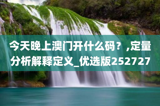 今天晚上澳门开什么码？,定量分析解释定义_优选版252727