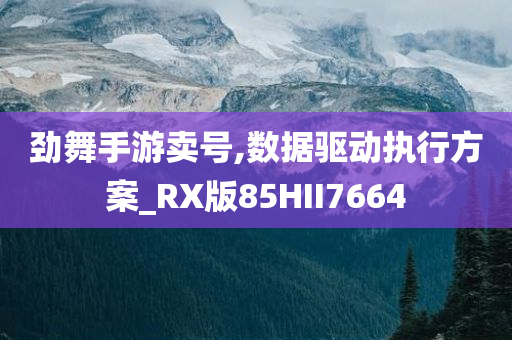 劲舞手游卖号,数据驱动执行方案_RX版85HII7664