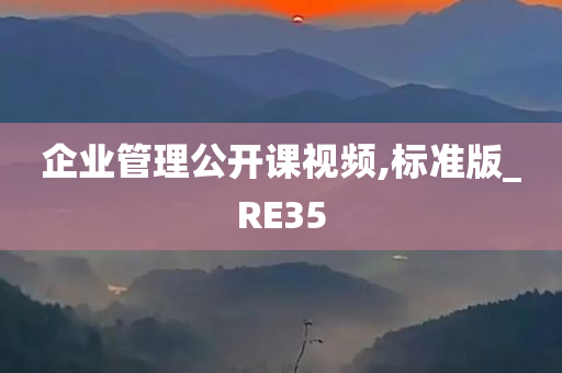 企业管理公开课视频,标准版_RE35