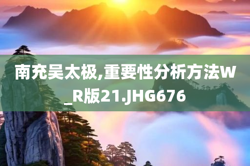 南充吴太极,重要性分析方法W_R版21.JHG676