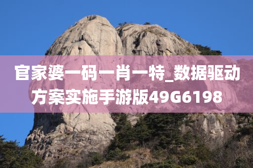 官家婆一码一肖一特_数据驱动方案实施手游版49G6198